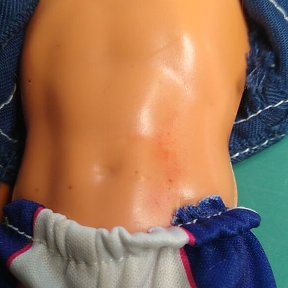 Vintage Mattel Toy 1968 Blue Eyes Vest purple label shorts ink mark  Face Hair - Picture 3 of 8